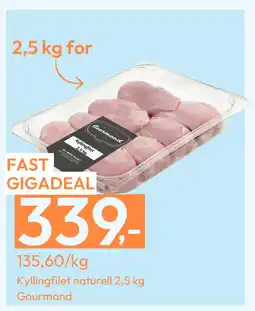 Gigaboks Kyllingfilet naturell 2,5 kg Gourmand tilbud