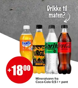 Spar Mineralvann fra Coca-Cola 0,5 l + pant tilbud