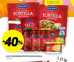 Bunnpris ALLE TACOPRODUKTER FRA SANTA MARIA tilbud