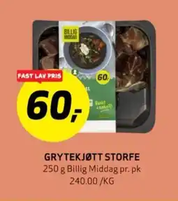 Bunnpris GRYTEKJØTT STORFE tilbud