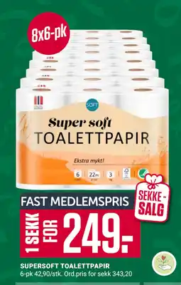 Europris SUPERSOFT TOALETTPAPIR tilbud