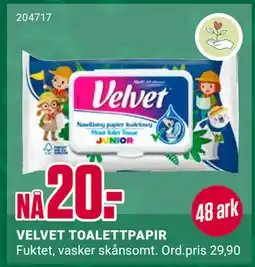 Europris VELVET TOALETTPAPIR tilbud