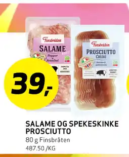 Bunnpris SALAME OG SPEKESKINKE PROSCIUTTO tilbud