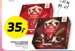 Bunnpris KRONE-IS JORDBÆR OG SJOKOLADE tilbud
