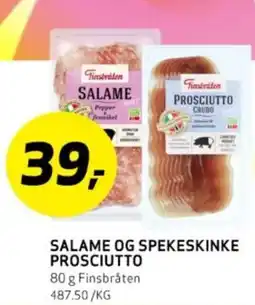 Bunnpris SALAME OG SPEKESKINKE PROSCIUTTO tilbud