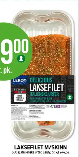 Kiwi LAKSEFILET M/SKINN tilbud