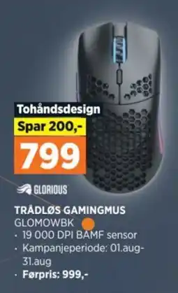 POWER TRÅDLØS GAMINGMUS GLOMOWBK tilbud
