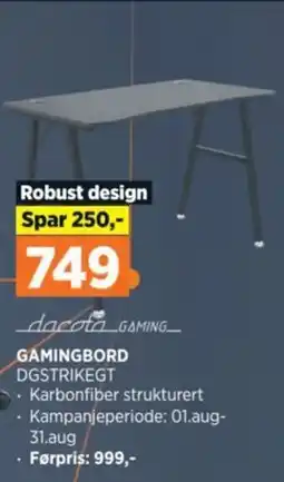 POWER GAMINGBORD DGSTRIKEGT tilbud
