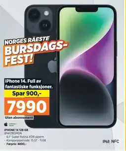 POWER IPHONE 14 128 GB IP14128GMDN tilbud