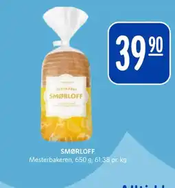 Rema 1000 SMØRLOFF Mesterbakeren, 650 g, 61,38 pr. kg tilbud