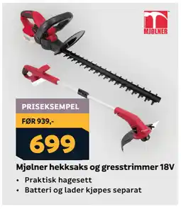 Megaflis Mjølner hekksaks og gresstrimmer 18V tilbud