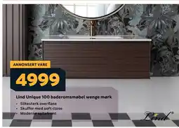 Megaflis Lind Unique 100 baderomsmøbel wenge mørk tilbud
