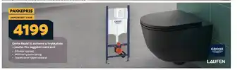 Megaflis Grohe Rapid SL sisterne u/trykkplate + Laufen Pro veggskål matt sort tilbud