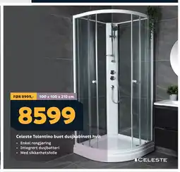 Megaflis Celeste Tolentino buet dusjkabinett hvit tilbud
