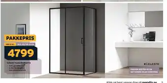 Megaflis Celeste Fasto dusjhjørne tilbud