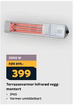 Megaflis Terrassevarmer infrarød veggmontert tilbud