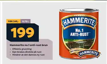 Megaflis Hammerite no.1 anti-rust brun tilbud