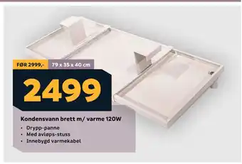 Megaflis Kondensvann brett m/ varme 120W tilbud