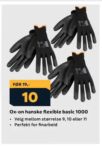 Megaflis Ox-on hanske flexible basic 1000 tilbud