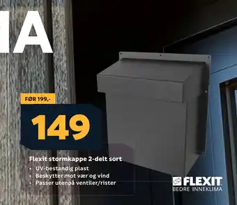 Megaflis Flexit stormkappe 2-delt sort tilbud