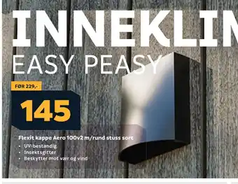 Megaflis Flexit kappe Aero 100v2 m/rund stuss sort tilbud