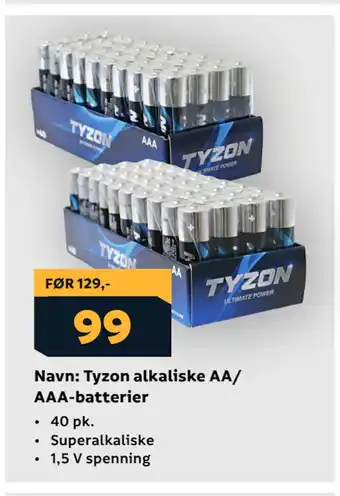Megaflis Navn: Tyzon alkaliske AA/ AAA-batterier tilbud