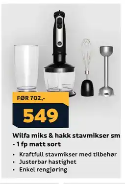 Megaflis Wilfa miks & hakk stavmikser sm - 1 fp matt sort tilbud