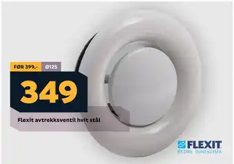 Megaflis Flexit avtrekksventil hvit stål tilbud