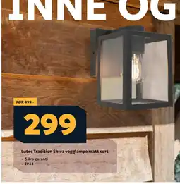 Megaflis Lutec Tradition Shiva vegglampe matt sort tilbud