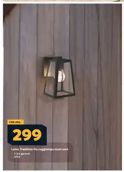 Megaflis Lutec Tradition Fia vegglampe matt sort tilbud