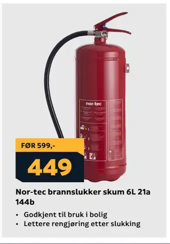 Megaflis Nor-tec brannslukker skum 6L 21a 144b tilbud