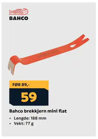 Megaflis Bahco brekkjern mini flat tilbud