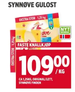 Meny Synnøve finden gulost original tilbud