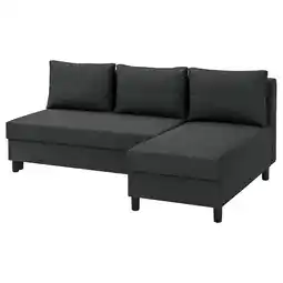 IKEA Älvdalen 3-seters sovesofa med sjeselong, Knisa mørk grå tilbud