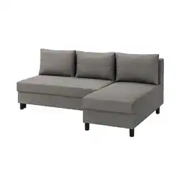 IKEA Älvdalen 3-seters sovesofa med sjeselong, Knisa gråbeige tilbud