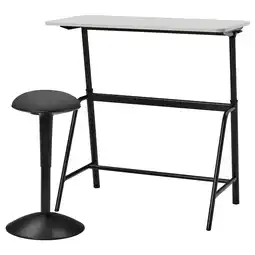 IKEA GladhÖjden / nilserik Bord og sitte/stå-støtte, antrasitt/grå tilbud