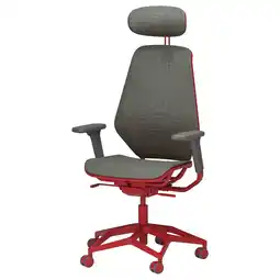 IKEA Styrspel Gamingstol, grå/rød tilbud
