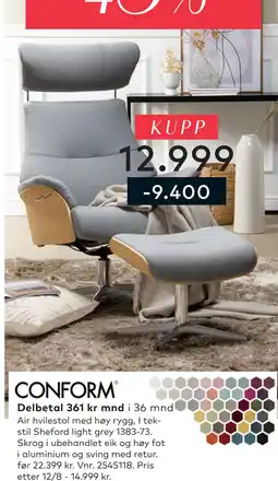 Skeidar Air hvilestol tilbud