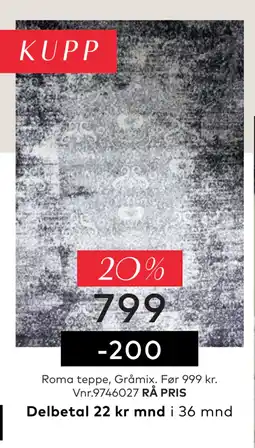 Skeidar Roma teppe, Gråmix tilbud