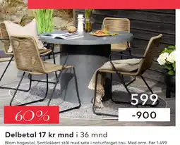 Skeidar Blom hagestol tilbud
