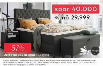 Skeidar Svane IntelliGel Zilva kontinental , Nordic Black tilbud