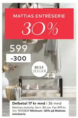 Skeidar Mattias skohylle tilbud