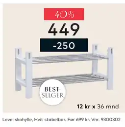 Skeidar Level skohylle tilbud