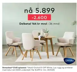 Skeidar Stressless Chilli spisestol tilbud
