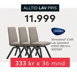 Skeidar Stressless Chilli Lav spisestol D200 (M) tilbud
