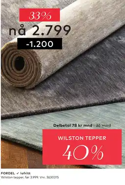 Skeidar WILSTON TEPPER tilbud