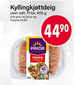 Nærbutikken Kyllingkjøttdeig uten salt, Prior, 400 g tilbud