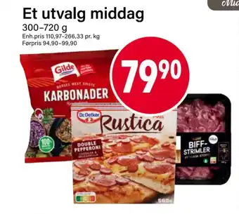 Nærbutikken Et utvalg middag tilbud