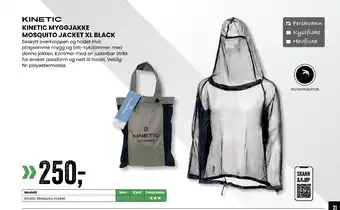 Sport Outlet KINETIC MYGGJAKKE MOSQUITO JACKET XL BLACK tilbud
