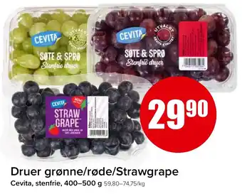 Eurospar Druer grønne/røde/Strawgrape tilbud